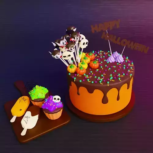 Halloween Cake Decorations 3D model