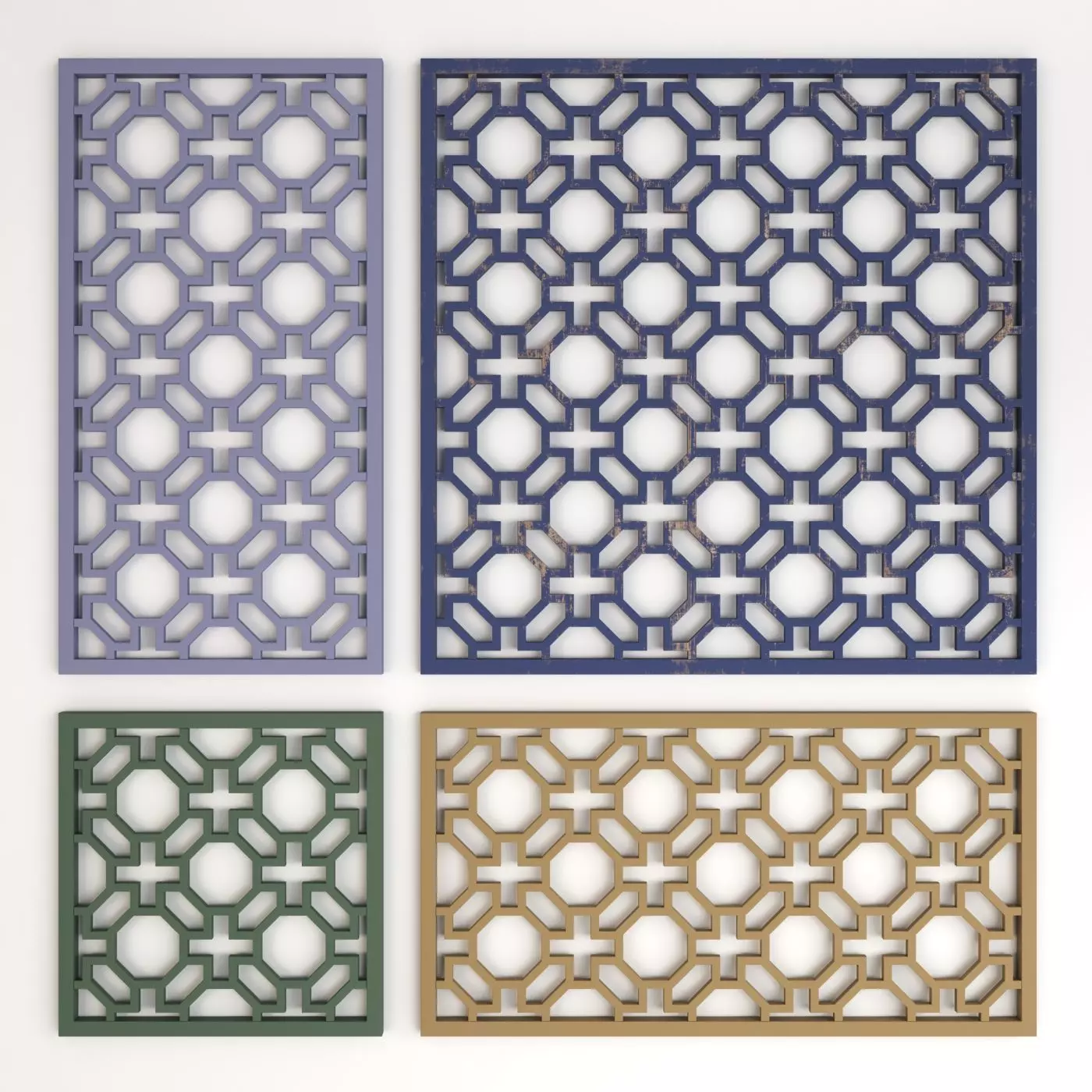 Arabic Islamic pattern wood decorative plaster 3D model_0