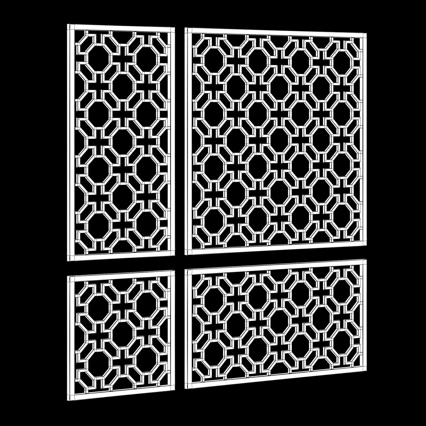 Arabic Islamic pattern wood decorative plaster 3D model_5
