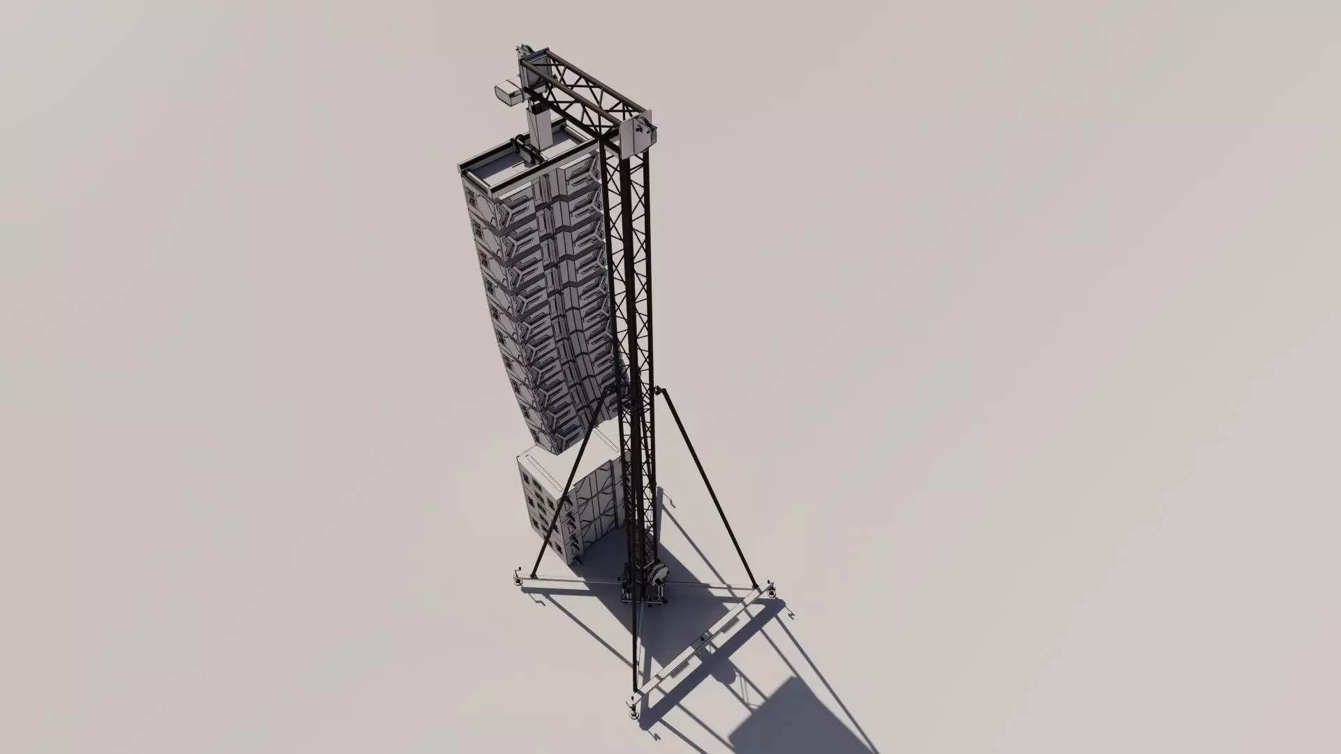 Concert Speaker Line Array Tower 3D model_4