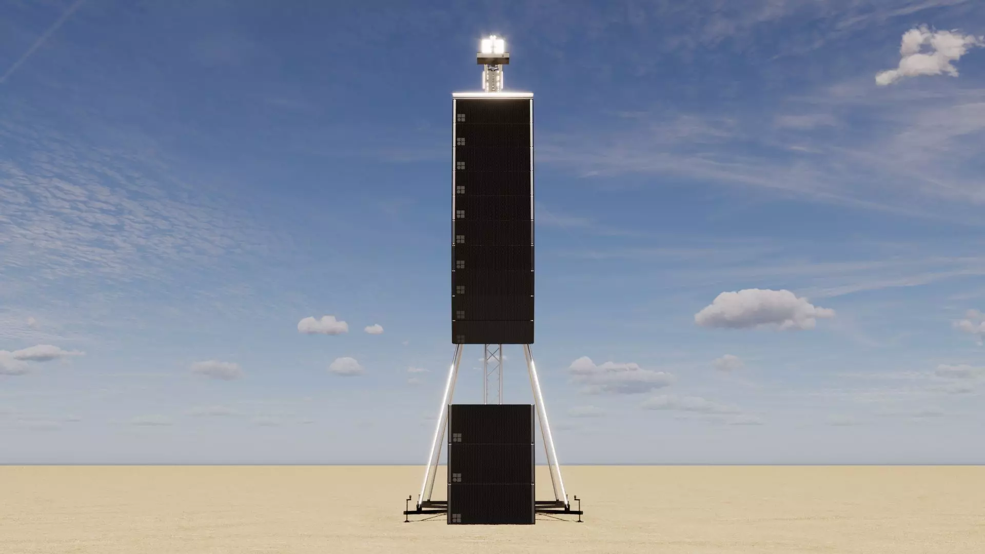 Concert Speaker Line Array Tower 3D model_1