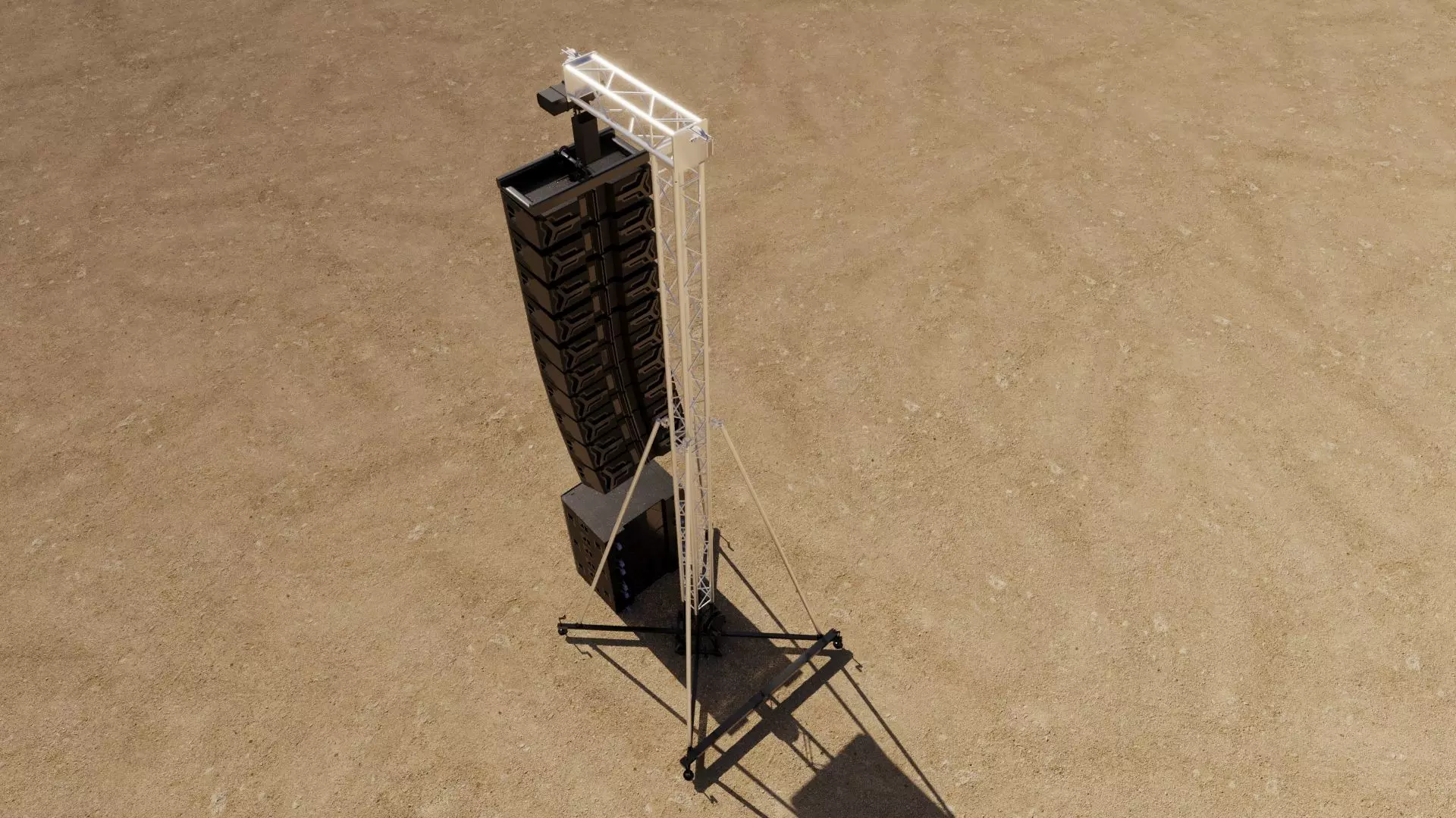 Concert Speaker Line Array Tower 3D model_3