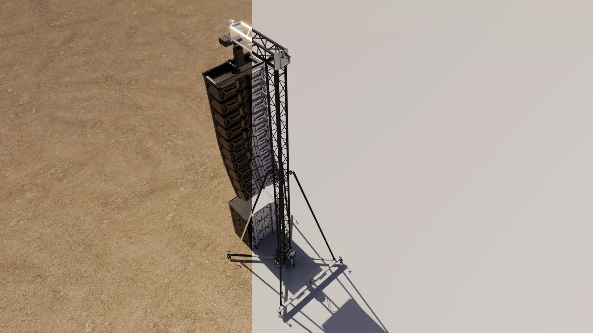 Concert Speaker Line Array Tower 3D model_5