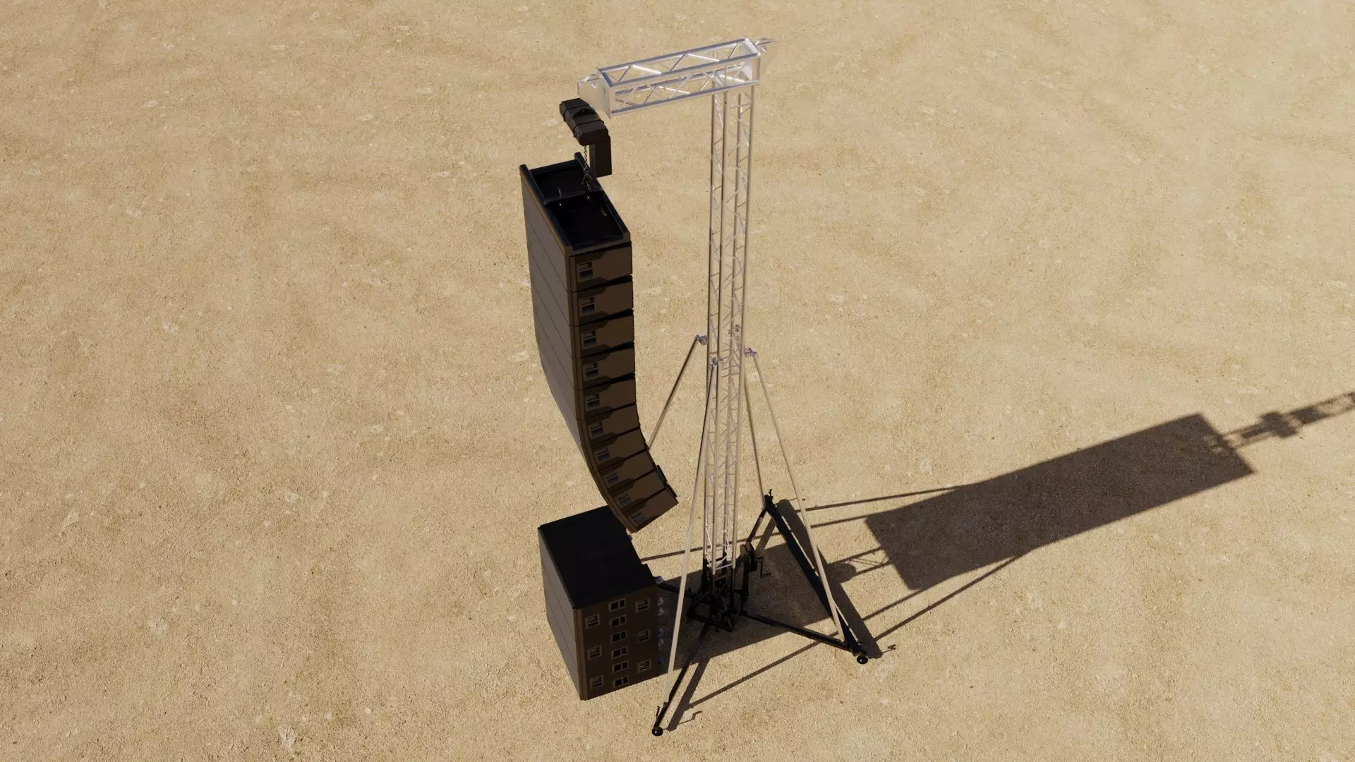 Concert Speaker Line Array Tower 3D model_2