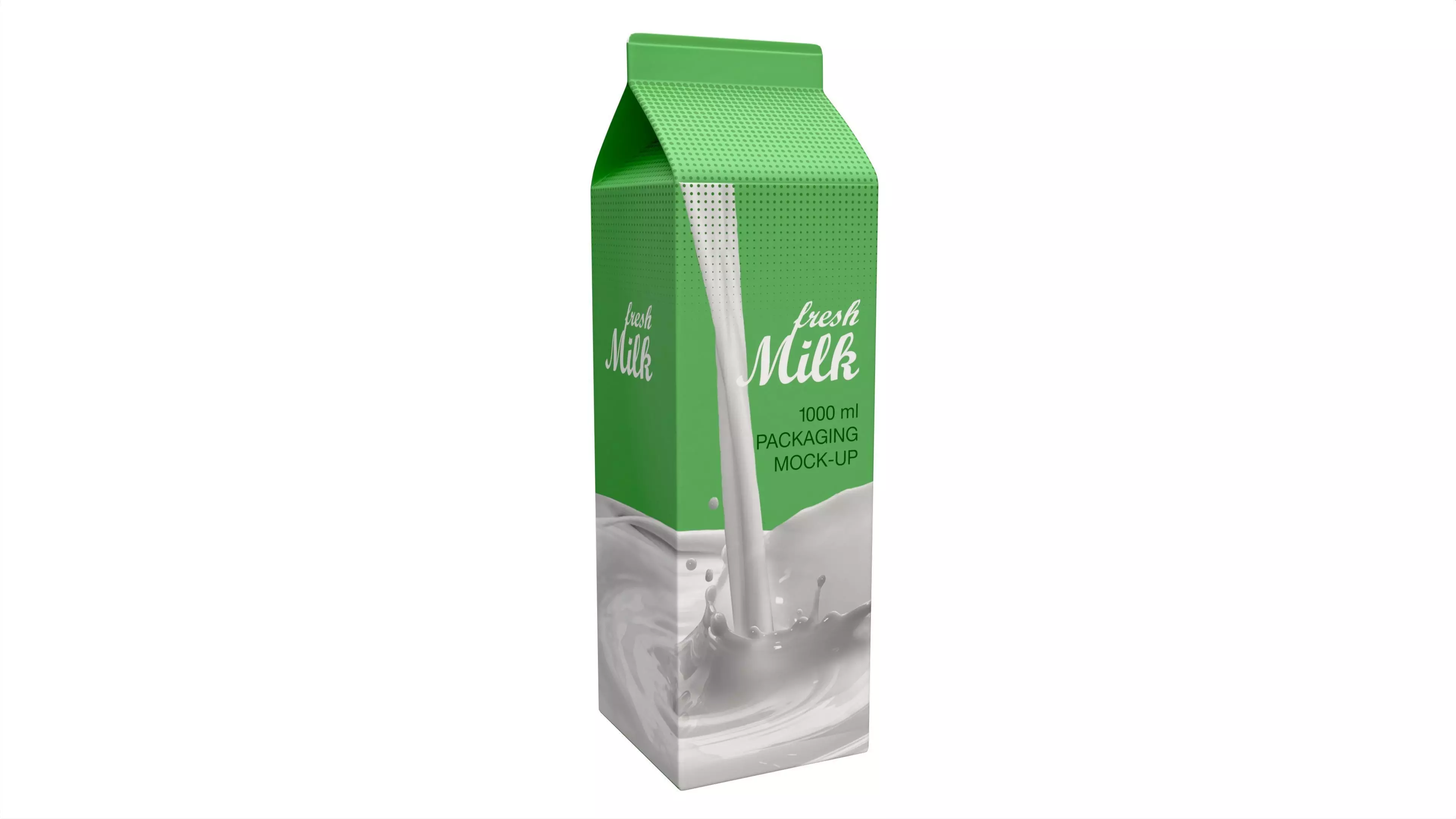 Milk Packaging Box 1000 ml Mockup 3D model