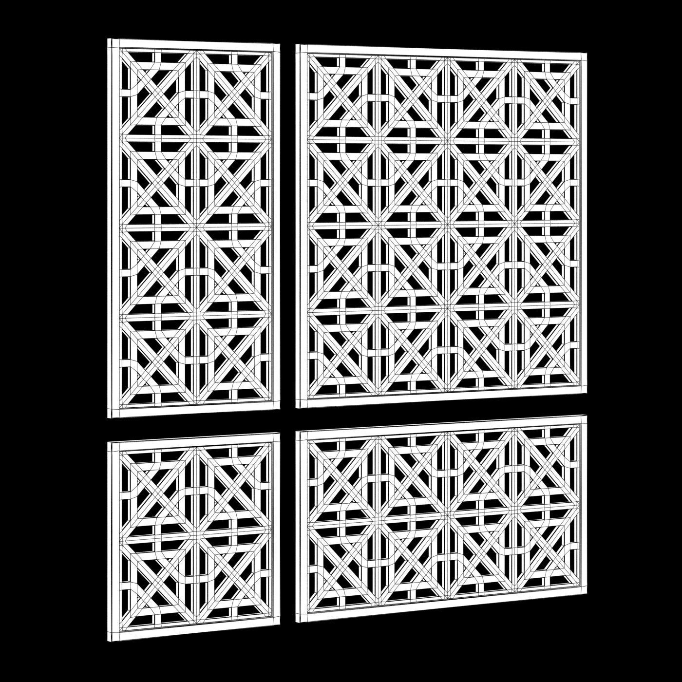 Arabic Islamic pattern wood decorative plaster 3D model_5