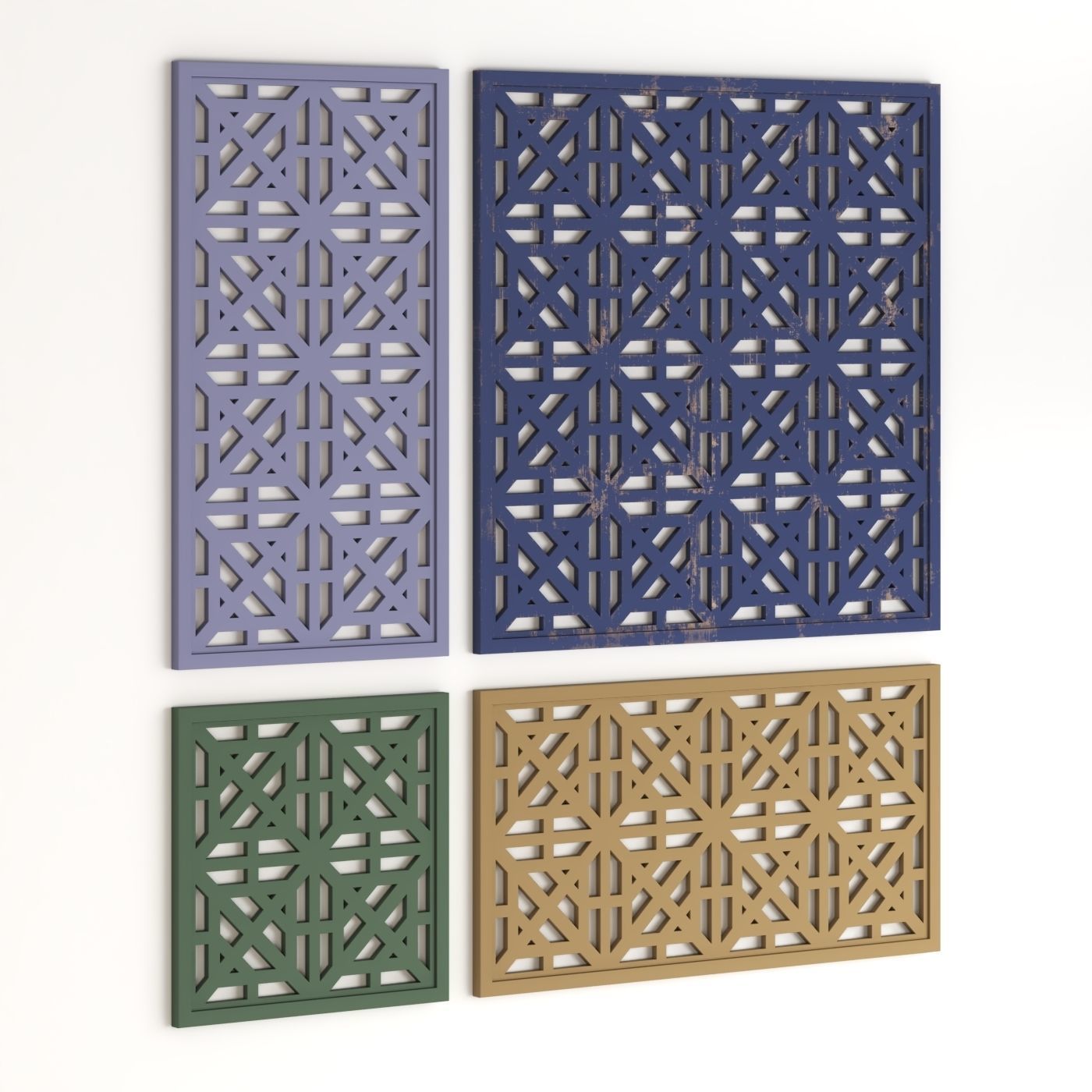 Arabic Islamic pattern wood decorative plaster 3D model_2