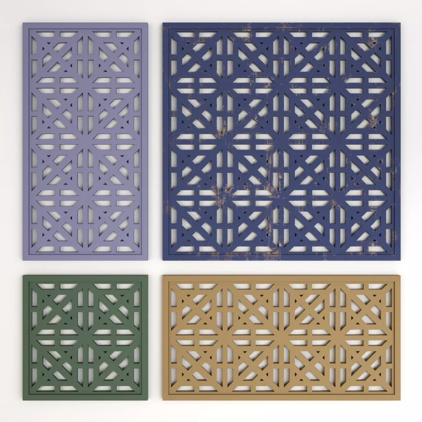 Arabic Islamic pattern wood decorative plaster 3D model_0