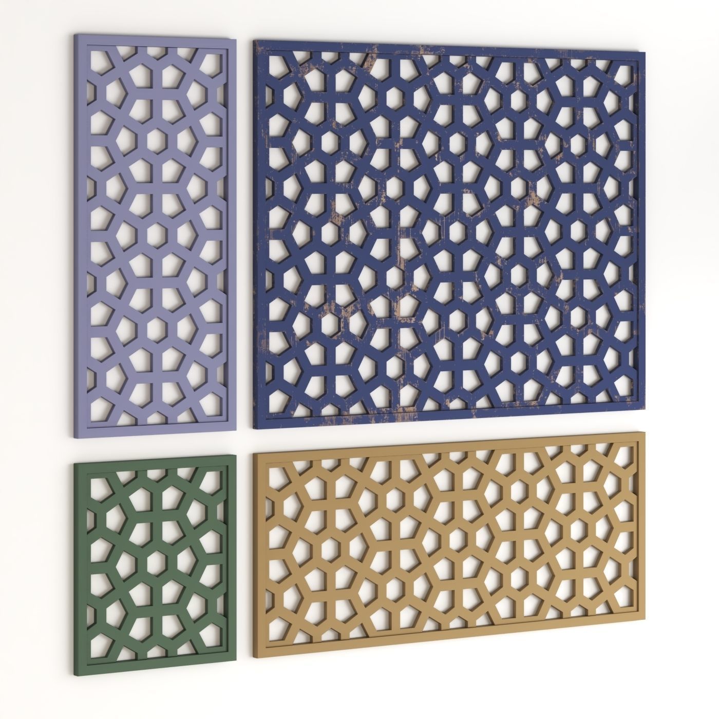 Arabic Islamic pattern wood decorative plaster 3D model_2