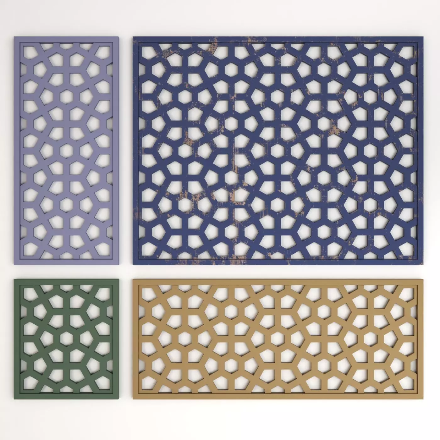 Arabic Islamic pattern wood decorative plaster 3D model_0