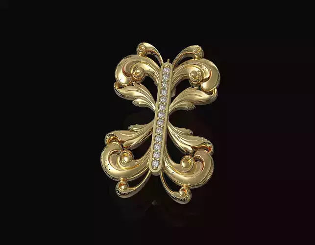 Brilliant fantasy brooch 3D print model