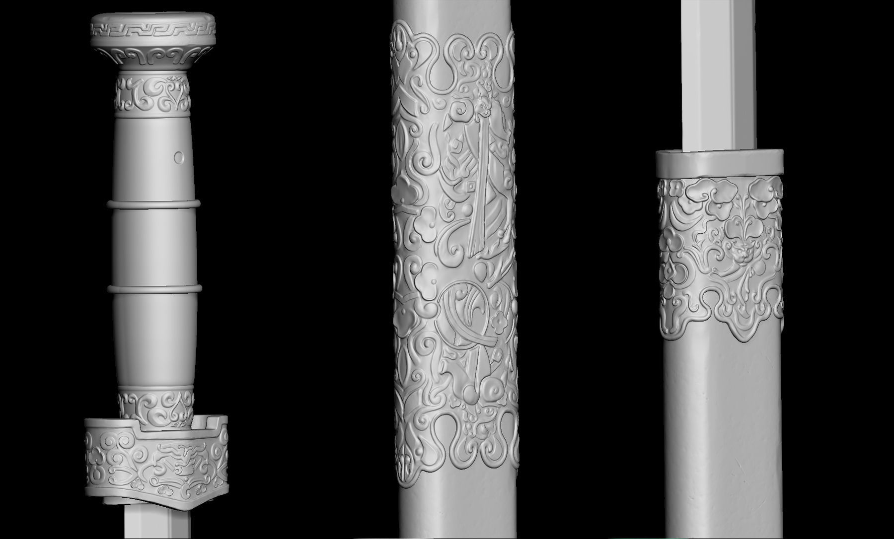 Realistic High Poly Japanese Katana 3D Model 3D model_0