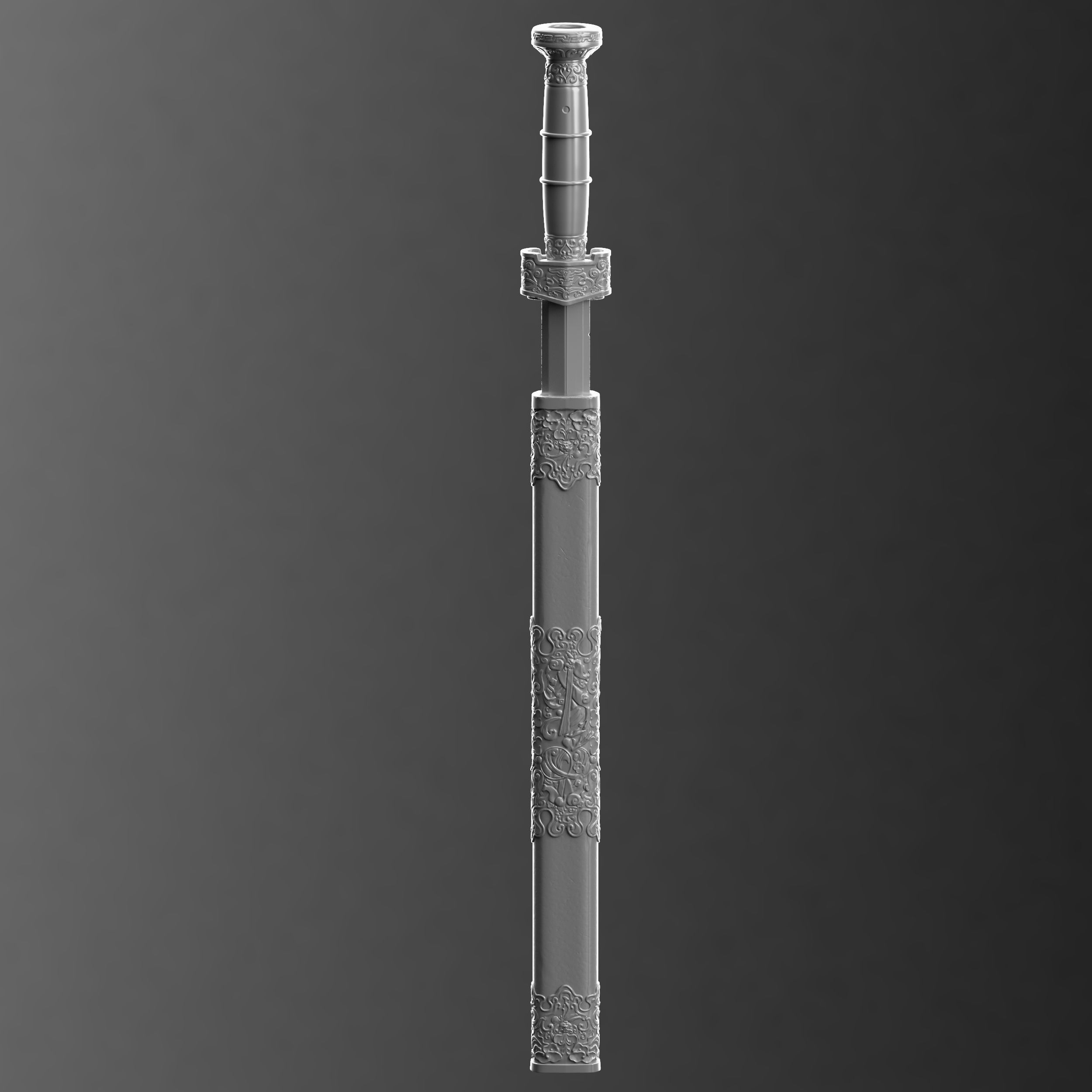 Realistic High Poly Japanese Katana 3D Model 3D model_2