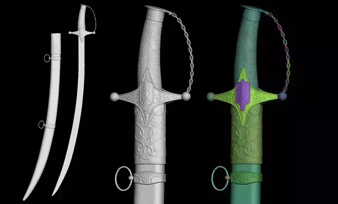 Realistic Saber 3D model