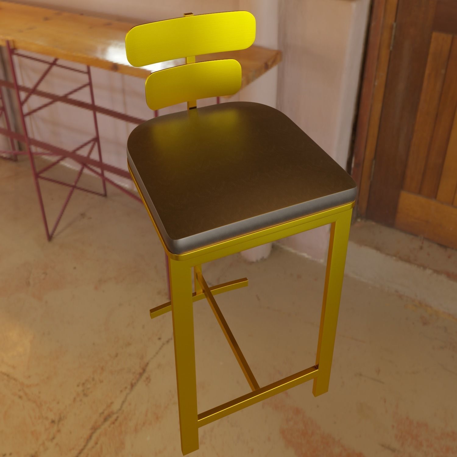 Bar chair 3D model_13