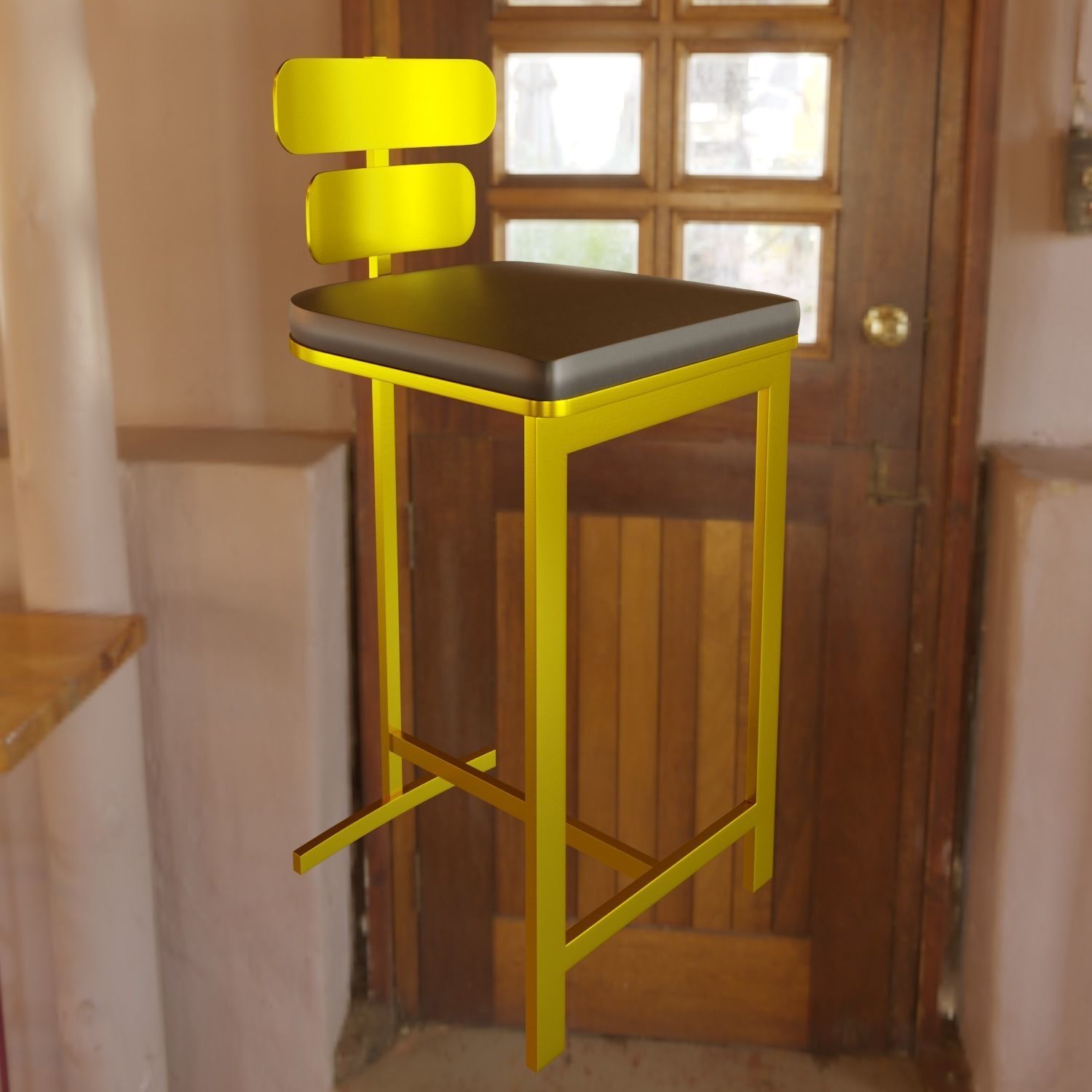 Bar chair 3D model_12