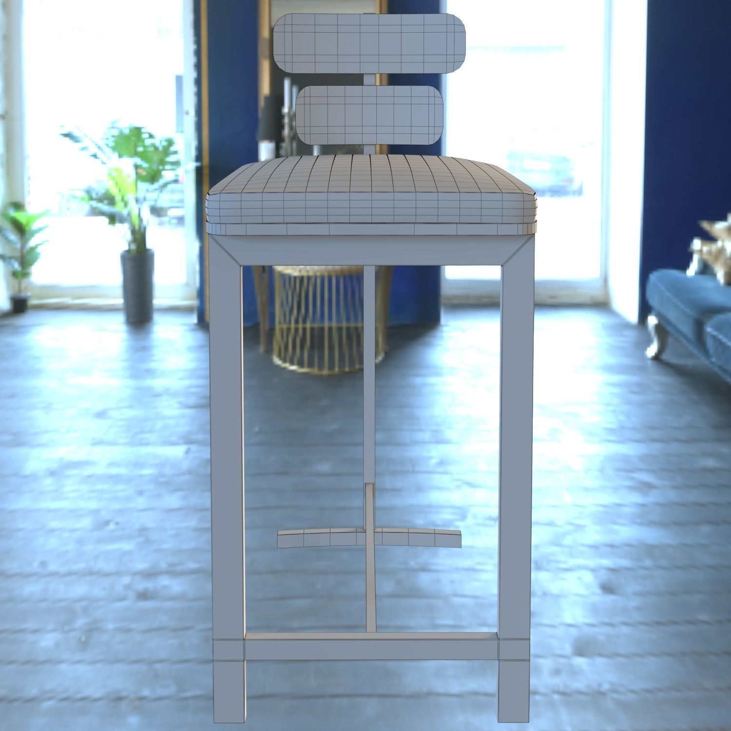 Bar chair 3D model_14