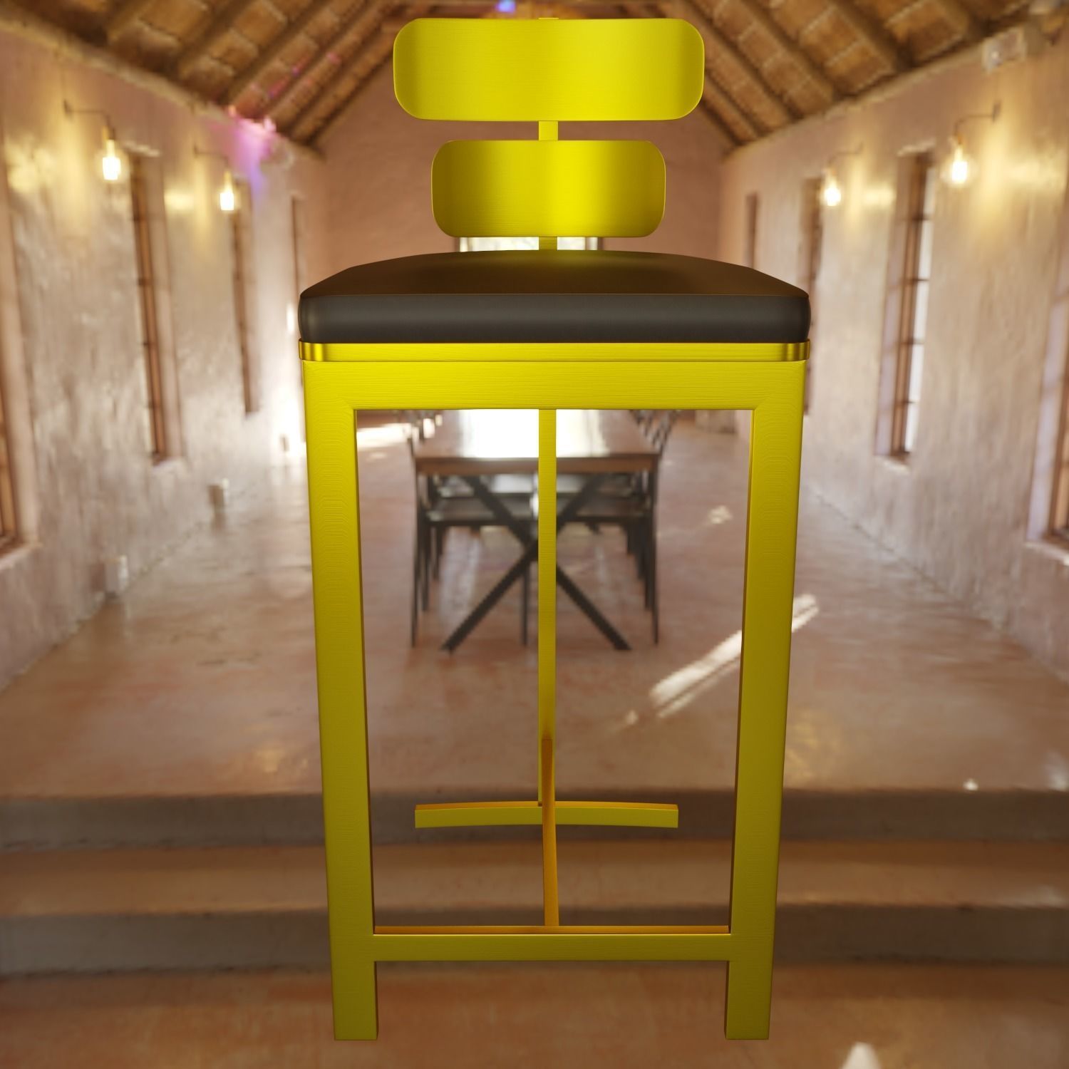 Bar chair 3D model_11