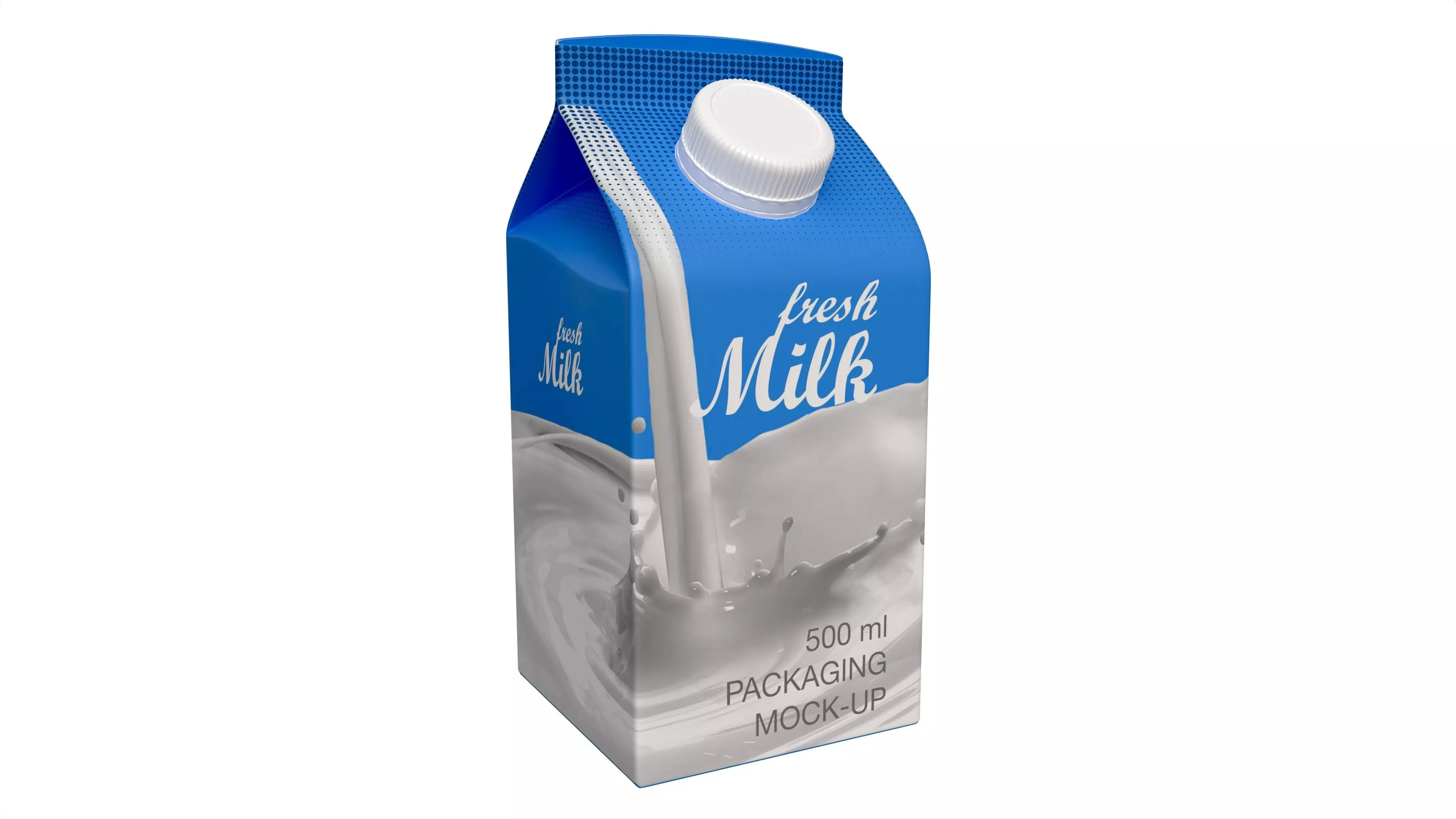 Milk Packaging Box with Cap 500 ml Mockup 01 3D model_0