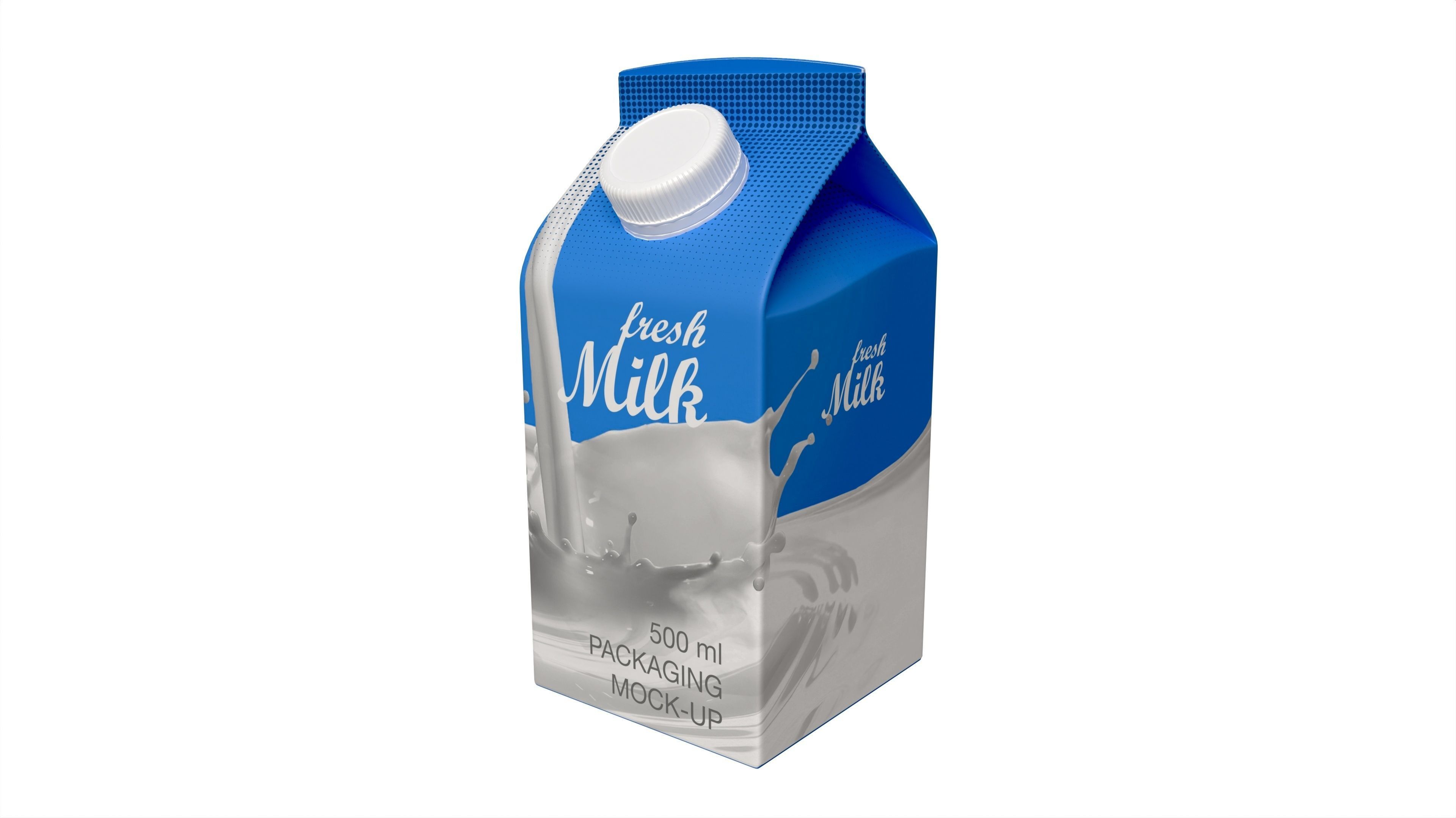 Milk Packaging Box with Cap 500 ml Mockup 01 3D model_1