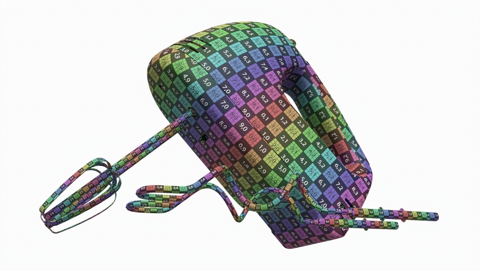 Electric Hand Mixer 7-speed 3D model_8