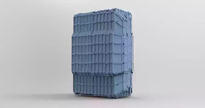 Cyberpunk Tower Grid window Block 3