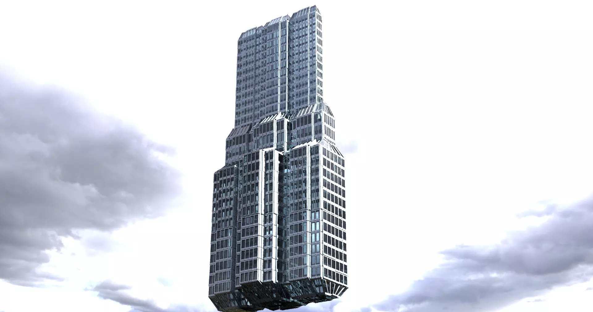 Cyberpunk Tower Grid  politicians tower 3D model_0