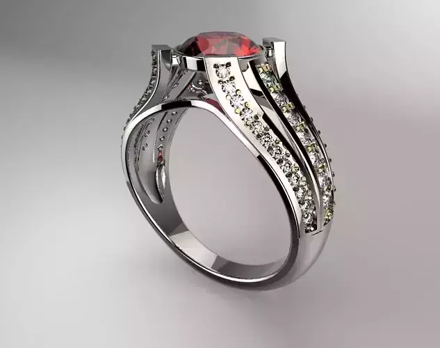 Solitaire Ring for Women Sterling Silver 