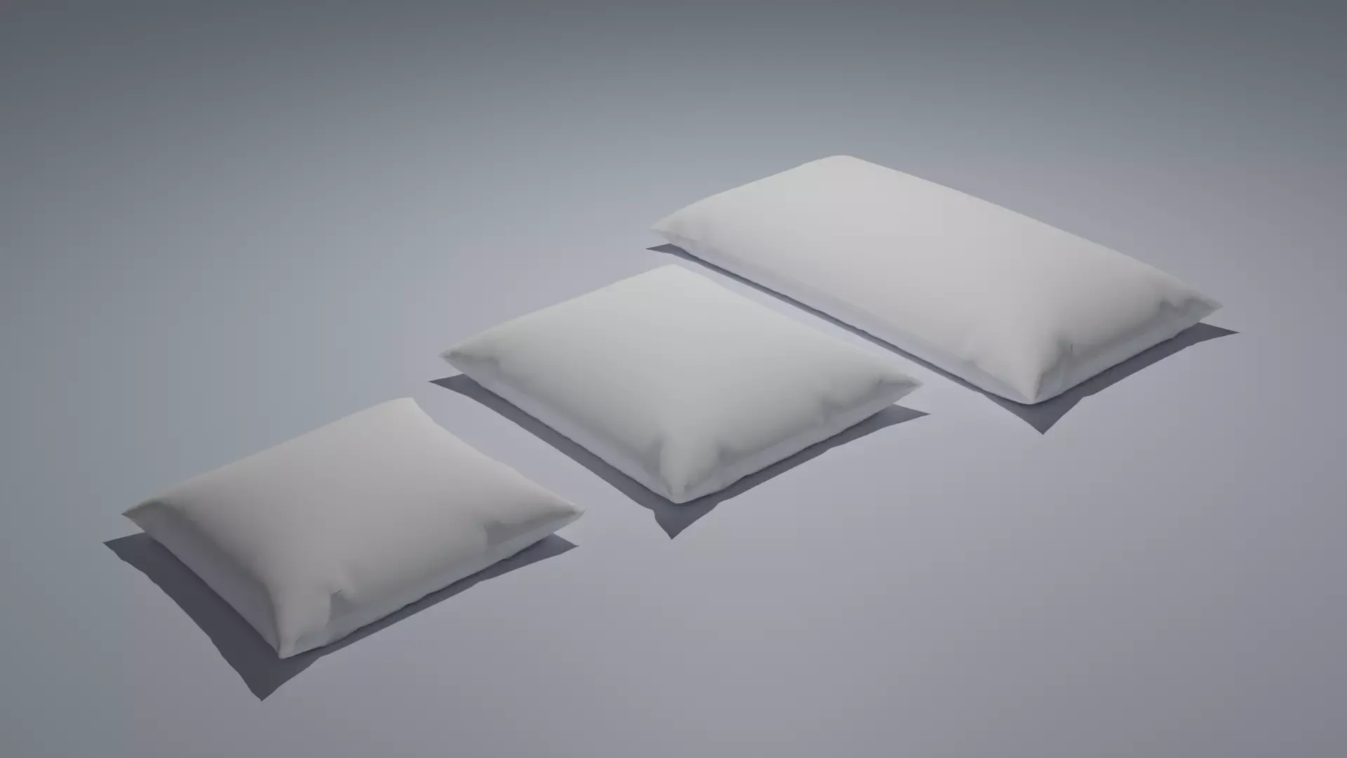 Pillows Set White Low-poly 3D model_0