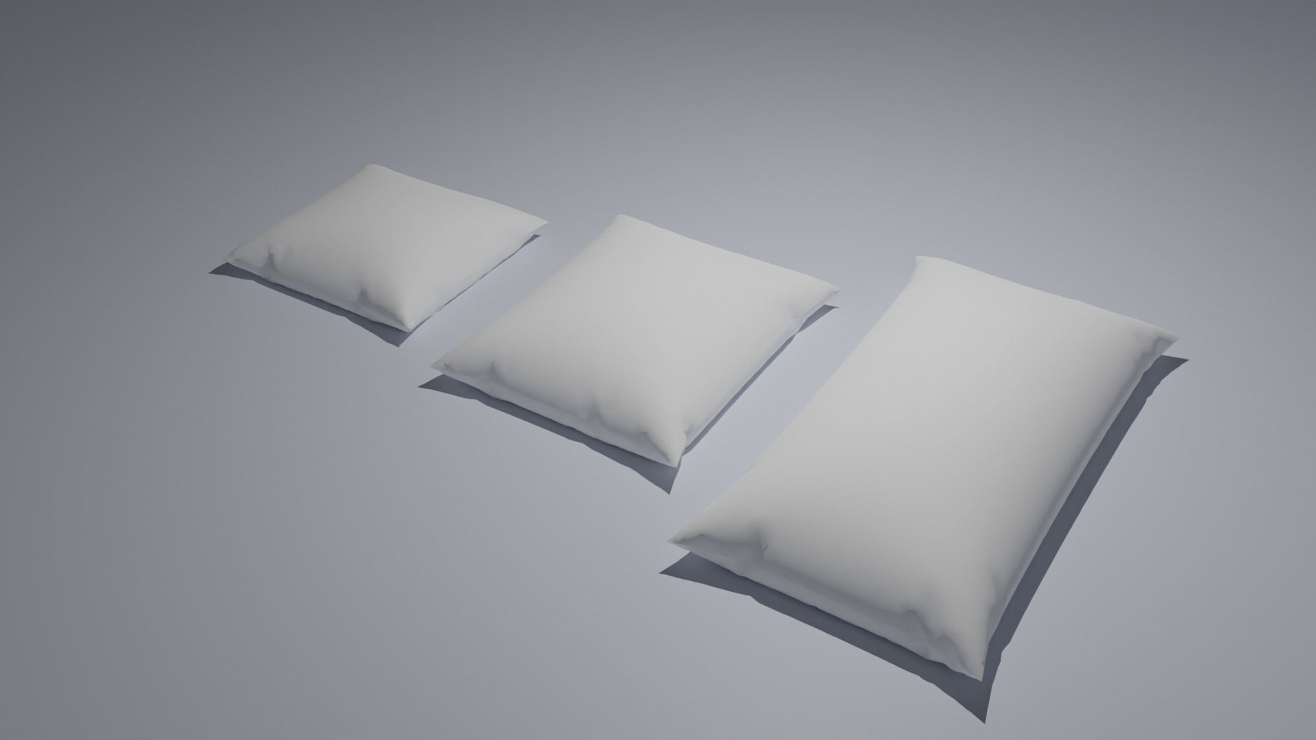 Pillows Set White Low-poly 3D model_3