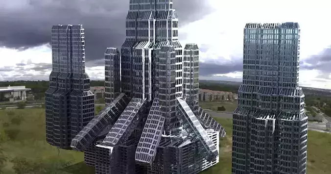 Cyberpunk Tower Grid politicians tower 2 designs