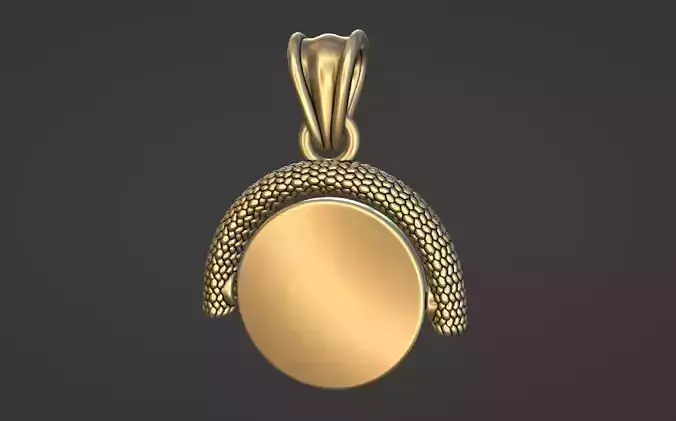 custom weave spinning pendant w fluted bail