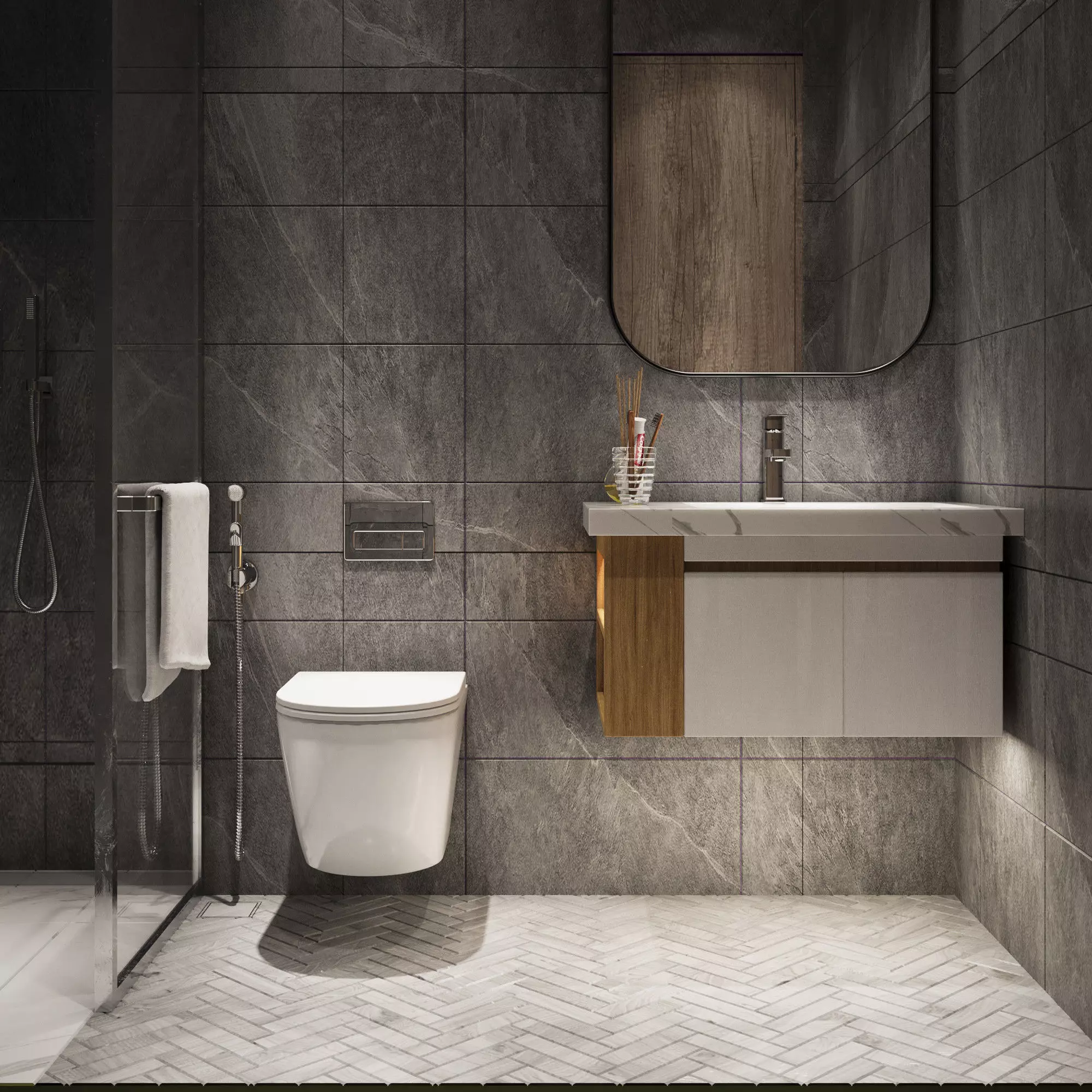 Modern Washbasin Cabinet Free 3D model