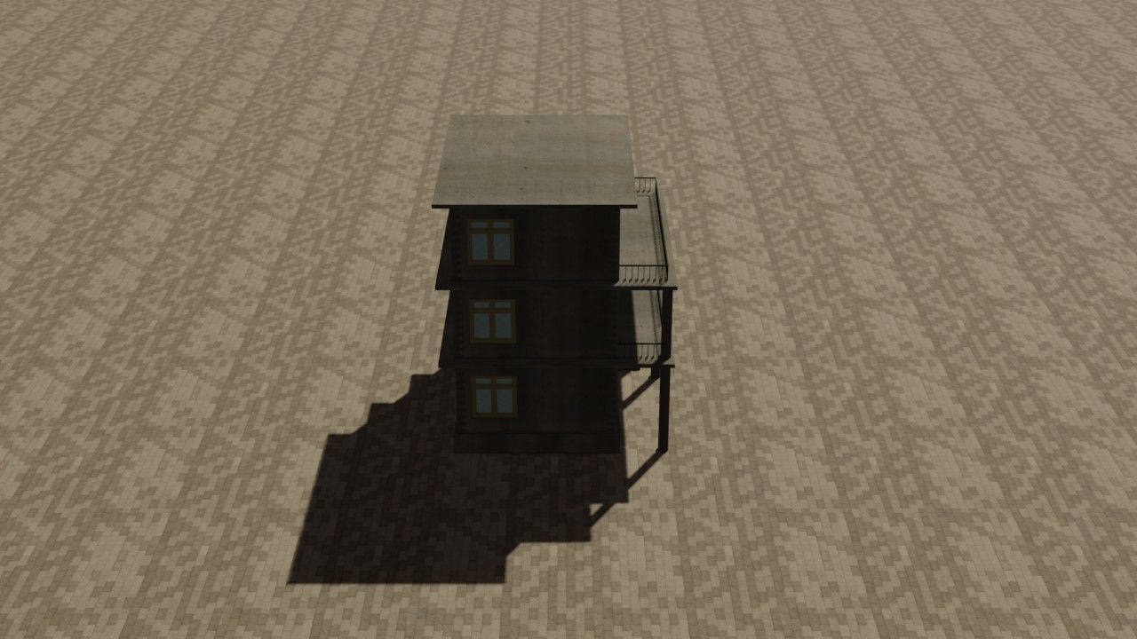 City house low-poly Low-poly 3D model_4