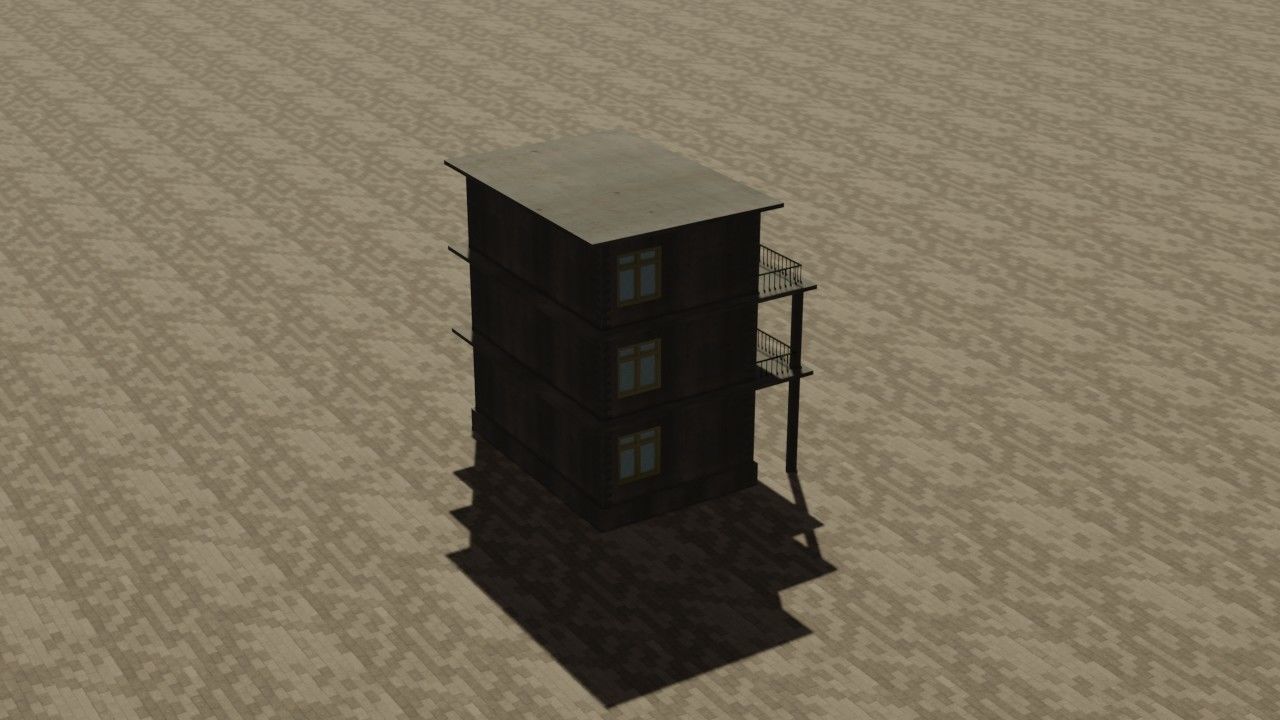 City house low-poly Low-poly 3D model_3