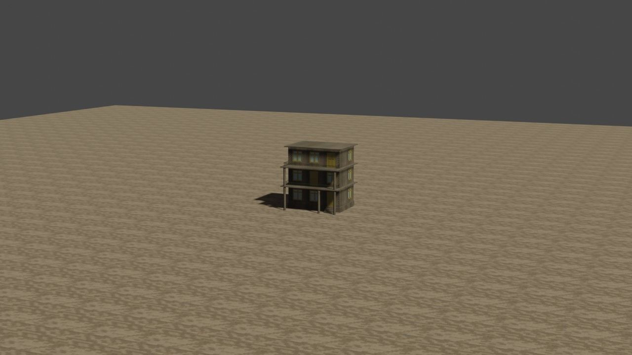 City house low-poly Low-poly 3D model_7