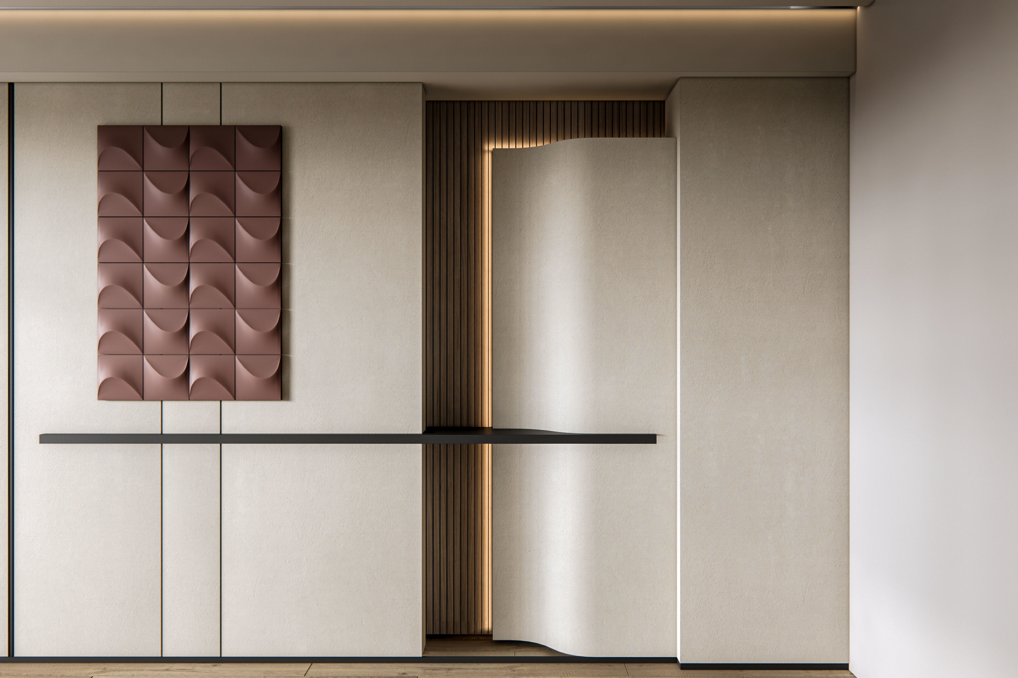 Dining room interior Dining wall Dining table full scene 03 3D model_12