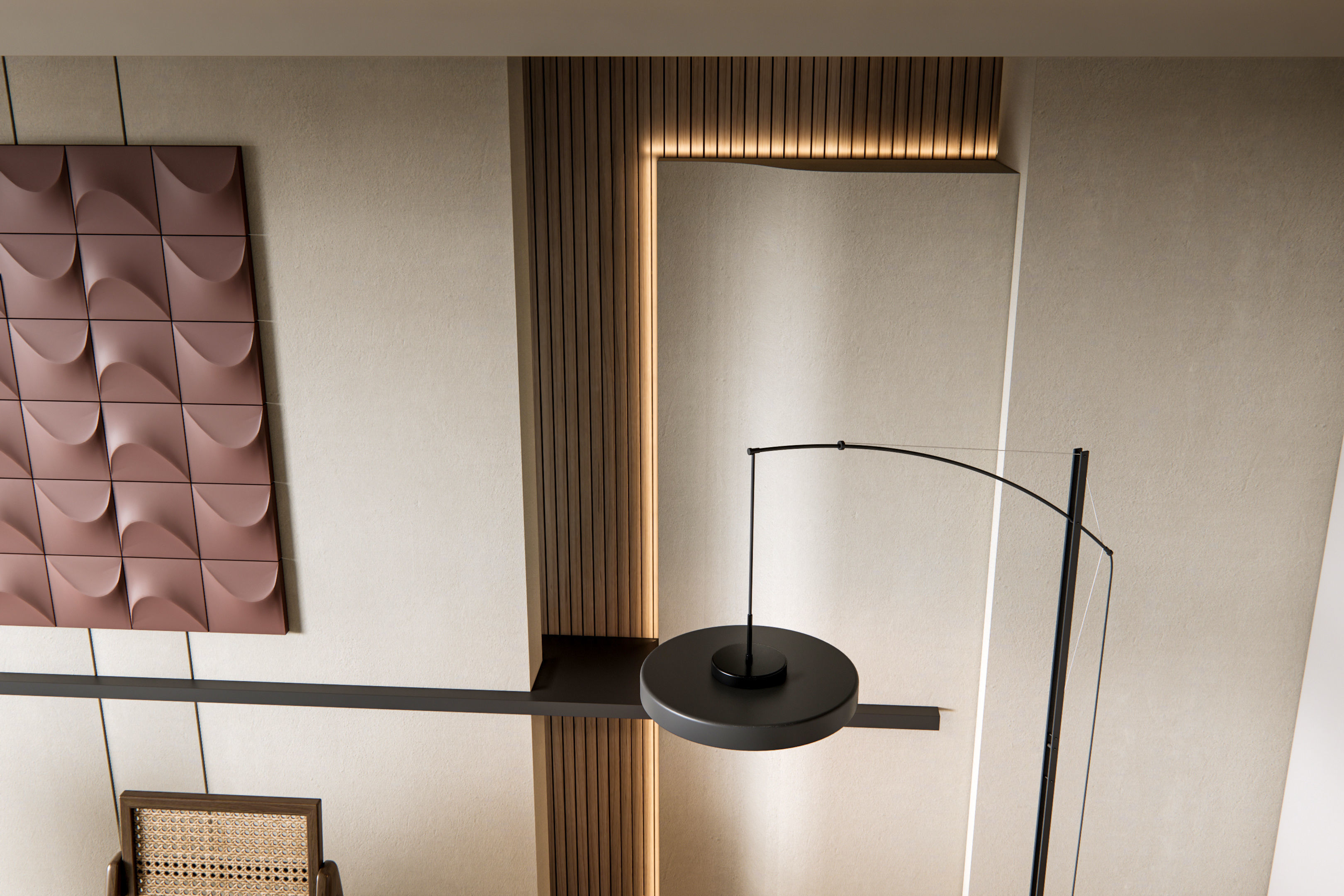 Dining room interior Dining wall Dining table full scene 03 3D model_3