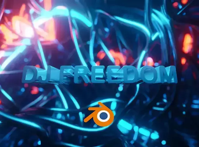 Neon 3D VJ loop Lights animation template for Blender eevvee