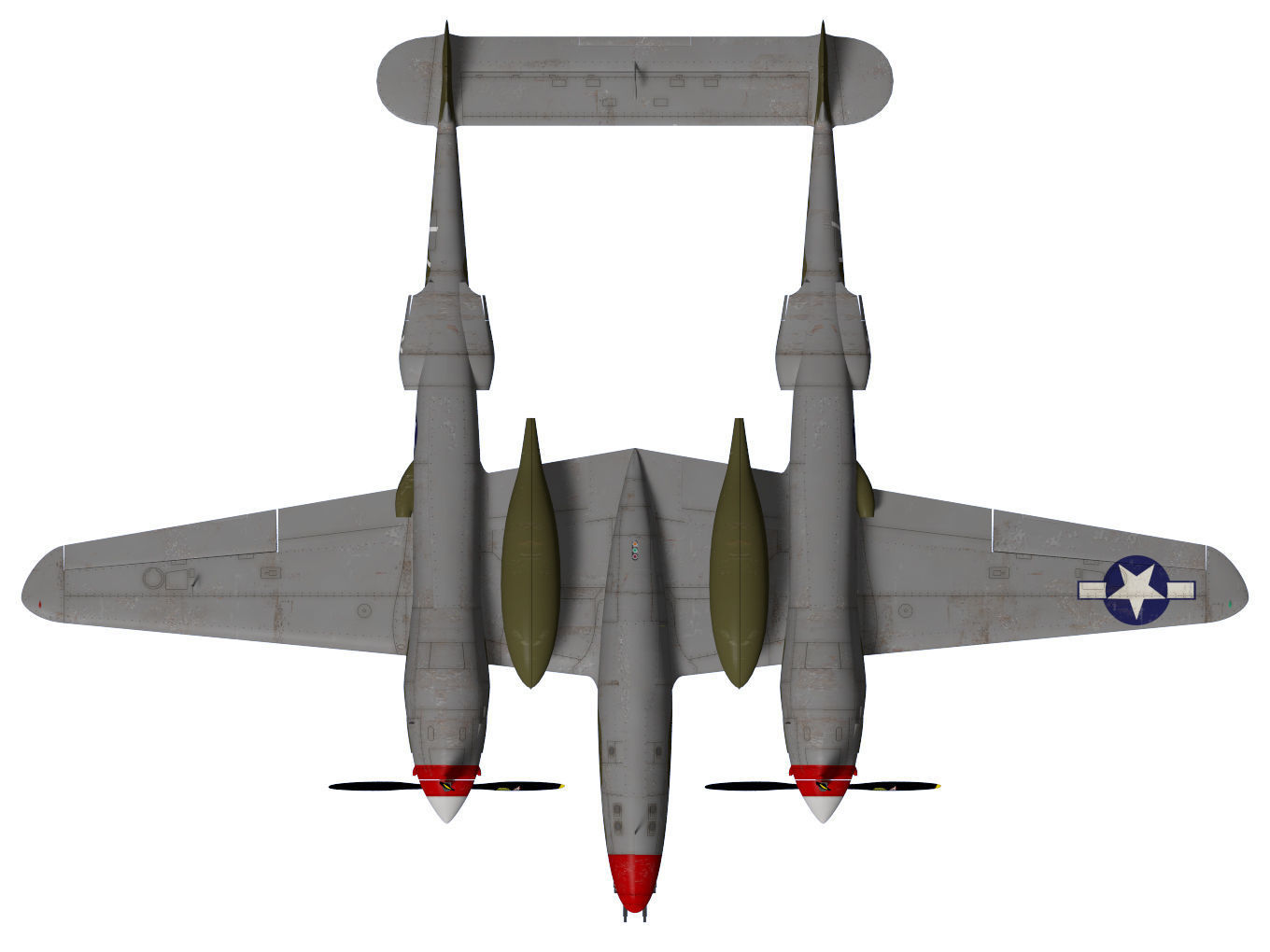 Lockheed P-38J Lightning 3D model_13