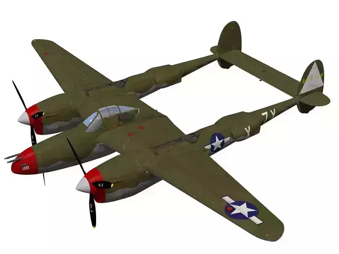 Lockheed P-38J Lightning 3D model