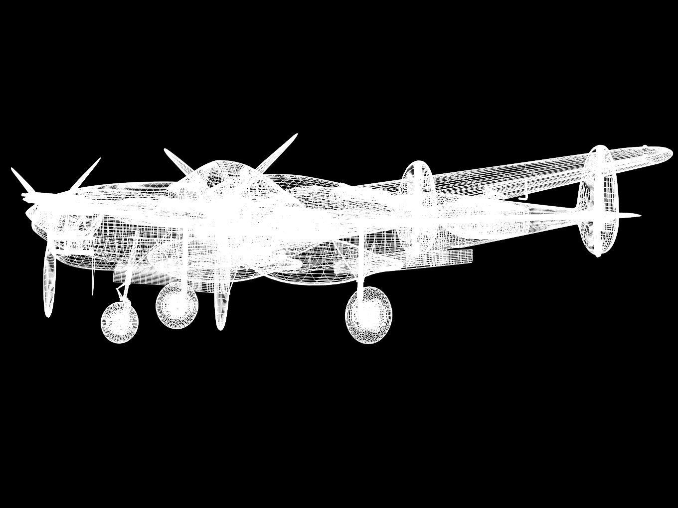 Lockheed P-38J Lightning 3D model_16