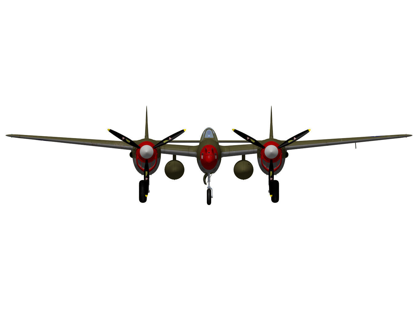 Lockheed P-38J Lightning 3D model_11