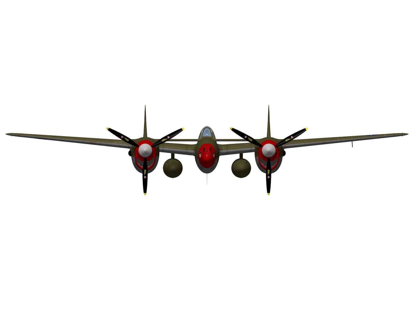 Lockheed P-38J Lightning 3D model_10