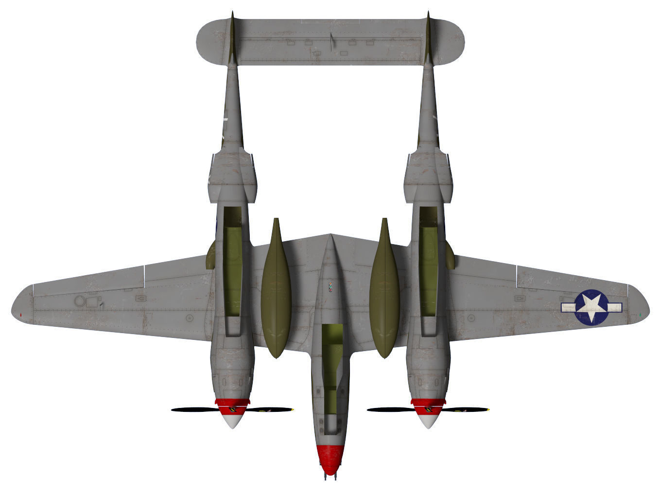 Lockheed P-38J Lightning 3D model_14