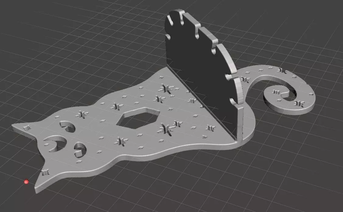 CAT CRYSTAL  AND PENDANT SHELF 3D print model_0