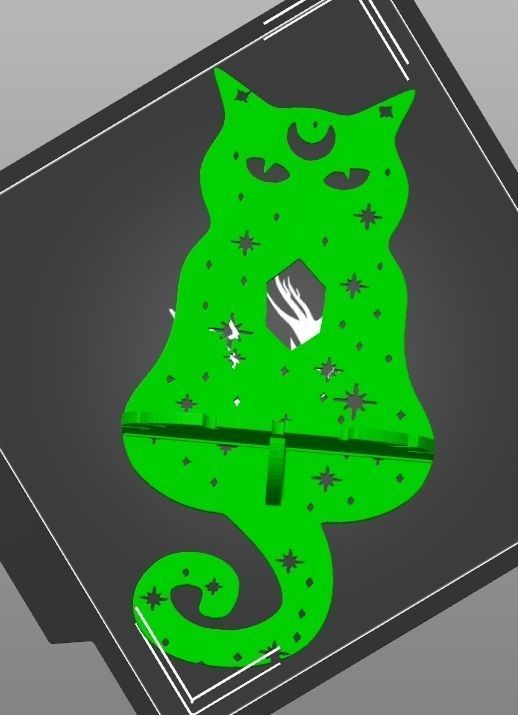 CAT CRYSTAL  AND PENDANT SHELF 3D print model_2