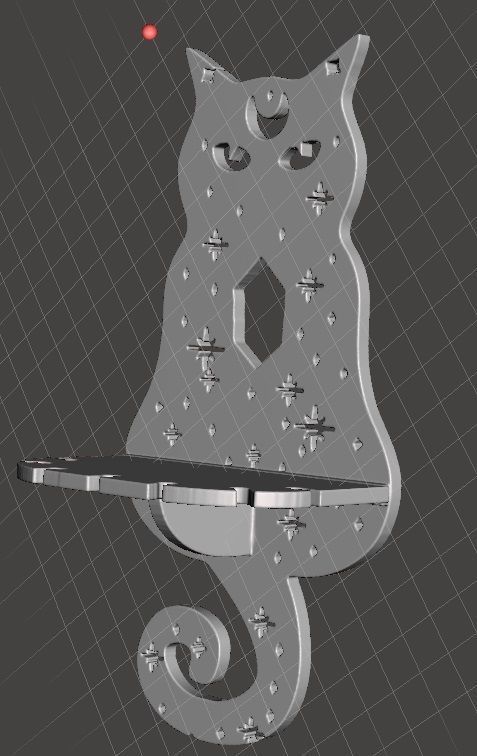CAT CRYSTAL  AND PENDANT SHELF 3D print model_1