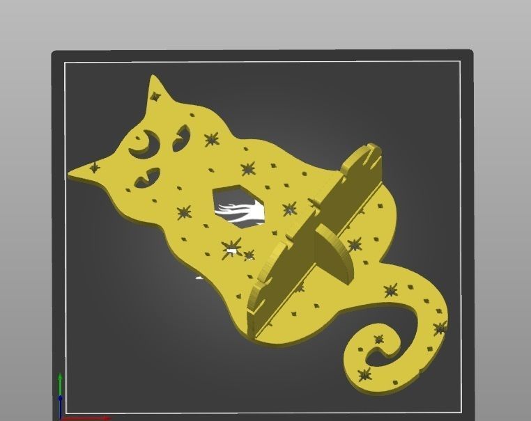 CAT CRYSTAL  AND PENDANT SHELF 3D print model_3