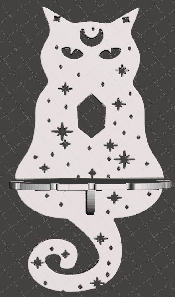 CAT CRYSTAL  AND PENDANT SHELF 3D print model_4
